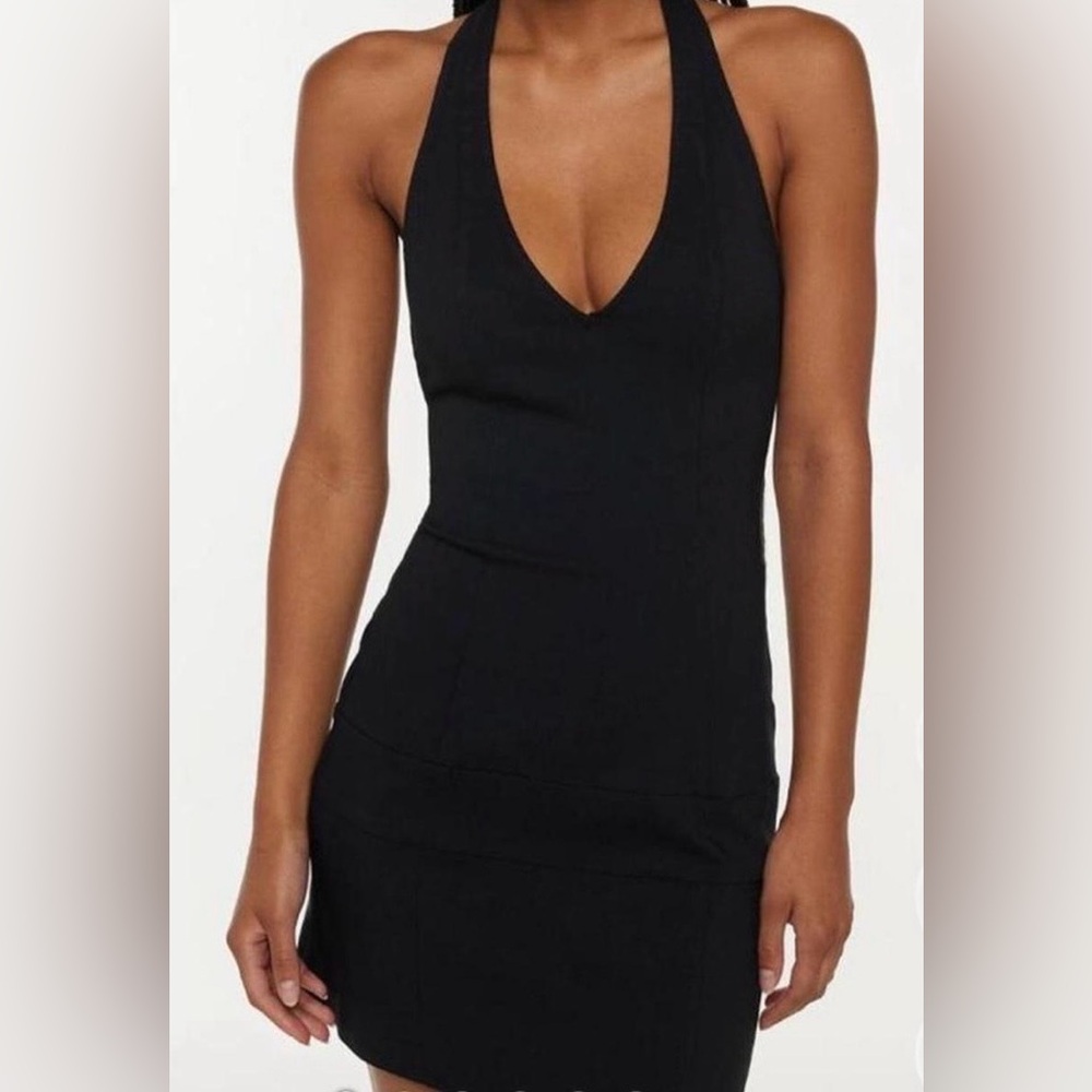 Urban Outfitters Silence + Noise Black V-Neck Mini Dress